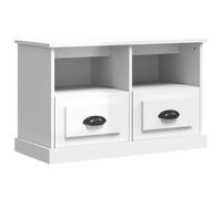 vidaXL Tv Cabinet High Gloss White 80x35x50 cm Engineered Wood, White