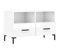 vidaXL TV Cabinet High Gloss White 80x36x50 cm Engineered Wood, White