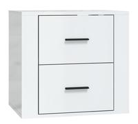 (High gloss white) vidaXL Wall-mounted Bedside Cabinet Indoor Floating Nightstand Multi Colours