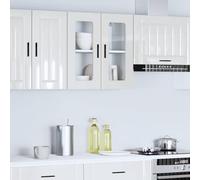 High-Gloss White Wall-Mounted Kitchen Cabinet, 60x31x60 cm, Durable Engineered Wood & Glass Door, 75 kg Load Capacity, Stylish Pantry Storage for Modern Homes