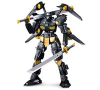 HIGH GODO Black Bat Mech Robot Building Blocks Toys, 534 PCS Cool City Warrior Model Building Kit with Wings Swords Weapons, Creative Collectible Gift for Teens Boys Adults
