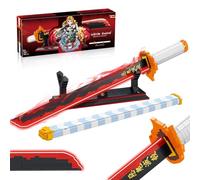 HIGH GODO Demon Slayer Sword Building Set, 27in Rengoku Kyoujurou Sword Building Block with Scabbard and Stand, Cosplay Anime Sword Set for Adults and Kids 8+ (790 Pieces)