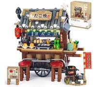HIGH GODO Japan Street Mini Building Set, MOC Cute Takoyaki Shop Creative Japanese Architecture Set, Collectible Gifts for Adults Teens 14+, NOT Compatible with Classic Bricks (951 Pieces)