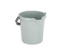 High Grade 5L Litre Silver Sage Plastic Bucket With Spout Easy-Grip Handle & Litre Scale Multipurpose Water Bucket Storage Bucket Beach Bucket For Cleaning Gardening Kitchen Food Storage (1)