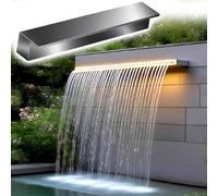 High-Grade 73" inless Steel Wall-Mounted Waterfall Fountain Kit - Ideal for Pond & Water Features with Splash Guard for Enhanced Outdoor Aesthetics