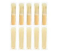 High-Grade Bamboo Eb Alto Saxophone Reeds with Plastic Protective Covers, Strength 3.0, 10-Pack for Superior Sound Quality