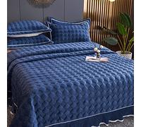 High-grade Bedspread Bed Cover Double Super King Size Super Soft Milk Velvet Thicken Coverlet Keep Warm 3PCS Bedding Set Decorate Non-slip Bed Sheet + 2 Pillowcases,Orange-250x250cm+50x70cmx2