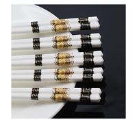 High-Grade Bone Ceramics Chopsticks,Cute Chinese Porcelain 9.6 Inch Reusable Dishwasher Safe 5 Pairs