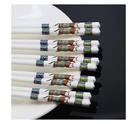 High-Grade Bone Ceramics Chopsticks,Cute Chinese Porcelain 9.6 Inch Reusable Dishwasher Safe 5 Pairs