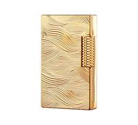 High-grade Brass Kerosene Lighter, Hand-carved, Classic Flip-top, Side-slide Ignition, Refillable Fuel, Suitable For Collection/business/gift(Gold)