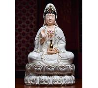 High Grade Ceramic Guanyin Buddha Statue Town House Feng Shui Offering Decorations White Porcelain Bodhisattva Crafts