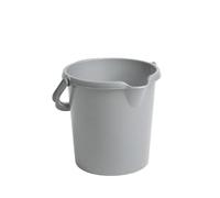 High Grade Colourful 10L Litre Durable Multipurpose Plastic Storage Bucket With Litre Scale, Handle & Spout for Food Storage, Garden, Cleaning, Kitchen (Silver)