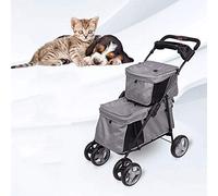 High-Grade Double-Layer Pet Dog and Dog Cart One-Button Folding Removable and Easy to Assemble Roller Blind Design with Cup Card Slot