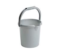 High Grade Durable 5L Litre Silver Plastic Bucket With Spout Easy-Grip Handle & Litre Scale Multipurpose Water Bucket Storage Bucket Beach Bucket For Cleaning Gardening Kitchen Food Storage (1)