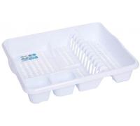 High Grade Extra Large Plastic Dish Drainer Plate and Cutlery Rack in Ice White