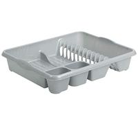 High Grade Extra Large Plastic Dish Drainer Plate and Cutlery Rack in Silver by Wham