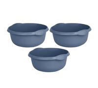 High Grade Plastic 32cm Round Washing Up Bowl Navy Blue Color Kitchen Basin Sink Tidy Multi-Purpose Basin Mixing Sink Tidy Organizer for Daily use (Set of 3)