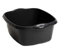 High Grade Plastic Approx 12 Litre, Rectangular Dish Washing Up Bowl, Kitchen Basin Bowl Sink Tidy Organiser Wash Tub Space Saving For Home & Kitchen - (Midnight Greyish, 39cm Rectangular Bowl)