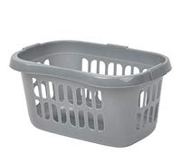 High Grade Plastic Hipster Laundry Basket Linen Storage Basket Washing Basket | Clothes Organiser Bin | Space Saving Basket For Indoor & Outdoor (Silver)