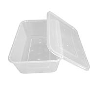 High Grade Plastic Meal Prep Food Takeaway Containers with Lids - Microwave, Freezers & Dishwashers Safe - Stackable Storage Lunch Boxes Food Storage (100, Rectangular 1000 ml)