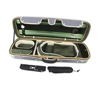 High Grade Rectangle Violin Case Plywood & Gray Imitation Leather+Green Belt For 4/4 Professional violin case