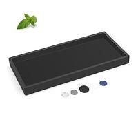 High-Grade Silicone Durable Rectangle Bathroom Tray - Shatterproof, Black - Large 10.6 * 5.1 in