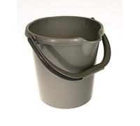 High Grade Silver 10 Litre Durable Plastic Bucket with Litre Scale