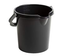 High Grade Wham Colourful 5Lt Durable Plastic Reusable Bucket with Litre Scale (Black)