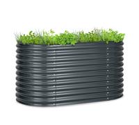 blumfeldt Raised Beds for Garden, Vegetable Planters Outdoor for Garden Herbs, Flowers, and Strawberry Fruits, Large Free Standing Metal Steel Elevated Planter Box for Patio, 1,6m (Dark Grey)