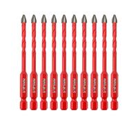 High Hardness Skewed Head Eccentric Drill Bit - FOCSTOL 10pcs 5mm Eccentric Concrete Drill Bits Set with Quick Change Hex Shank for Wood Plastic Ceramic Tile