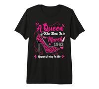 High Heel A Queen was Born in March 1963 63rd Birthday Women Premium T-Shirt