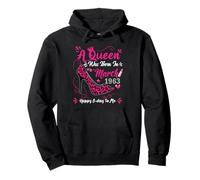 High Heel A Queen Was Born In March 1963 63rd Birthday Women Pullover Hoodie
