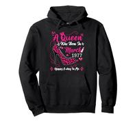 High Heel A Queen Was Born In March 1977 49th Birthday Women Pullover Hoodie