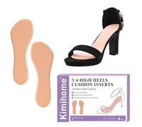 High Heel Cushion Inserts for Women - Kimihome 2-Pair 3/4 Invisible Insoles Prevent Feet from Sliding Forward - Lightweight - Comfort Shoe Pads for High Heels Sandals Flats Dress Shoe, Pink,Size L