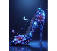High Heel Diamond Art Kits Adults, 5D Diamond Painting Kits for Adults Butterfly, DIY Crystal Art Painting Pictures, Full Drill Embroidery Cross Stitch for Home Wall Decor Gifts 12x16in 9-4001