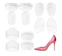High Heel Grips Pads Ladies,10pcs Insoles Shoes, Party Feet Cushion, Clear-Gel, Comfort Soft Adhesive Shoe Pads for Shoes That are Too Big,Invisible Foot Care Kit