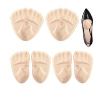 High Heel Inserts - 12x7.2x0.7cm Soft Comfortable Forefoot Pads, 4-Pair High Heel Shoe Insoles for Women, Adjustable Toe Inserts for, Brides, Office, Outdoor