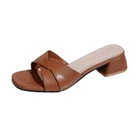 high heel sandals for women open toe covered suede sandals platform and wedge flats lightweight walking long time sandals women minimalist flat leather everyday, khaki, 6.5 UK