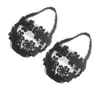High Heel Shoe Straps Black Lace for Sandals and Pumps Women | Easy Slip-On Fit, Elegant French Style, Supports Office Wear and Daily Walking, 12x7x0.3cm