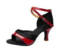 High Heeled Dance Sandals Women Ballroom Practice Shoes Strappy Black Open Toe Thick Sole Performance Footwear Summer Party Evening Wear Event Outfit Resort Style Daily Wear