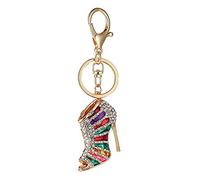 High-Heeled Shoe Keychain Crystal Rhinestone Key Ring Charm Car Bag Wallet Alloy Pendant Key Buckle Hanging Ornaments For Christmas Valentine's Day Gift Colorful Eco-Friendly And PAttractive Design
