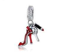 High-heeled Shoes Charm 925 Sterling Silver Lipstick Bead Love Pendant for Pandora Charm Bracelet