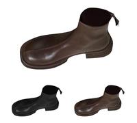 High Heels Boots Block Heel Ankle Boots Women's Leather With Heel Slip On Boots Pointed Half Boots Half Height Leather Boots Commuter Pumps PU Leather Chelsea Boots Short Shaft Boots, Bw1, 7 UK