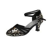 High Heels for Women 2025 T-Strap Dance Sandals Glitter Ballroom Shoes with Ankle Strap Wedding Party Pumps