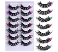 High Imitation Mink Hair, Colour Eyelashes, Thick Curly Eyelashes, False Eyelashes, Eyelashes
