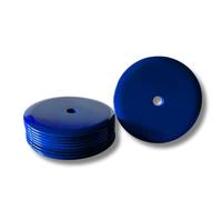 High Impact HDPE BLUE Plastic Discs/Survey/Markers, Delineator Spots, 1 Hole PACK OF 10, 100mm Dia. S7924