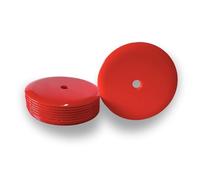 High Impact HDPE RED Plastic Discs/Survey/Markers, Delineator Spots, 1 Hole PACK OF 10, 100mm Dia. S7924
