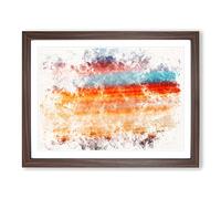 High In The Sky Watercolour Modern Framed Print | A3 Walnut Framed Wall Art | Ready to Hang | Modern Landscape Picture | Living Room Bedroom Lounge Office
