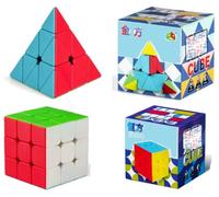 High Intelligence 3x3x3 Speed Cube and Pyramid Pyraminx Puzzles, Set of 2