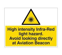 High intensity Infra-Red light hazard - Landscape 300 x 200 mm - 1mm Rigid Plastic